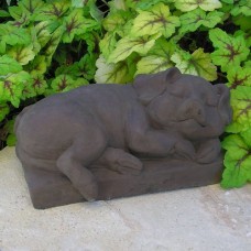 Nichols Bros. Stoneworks Sleeping Pig Statue   